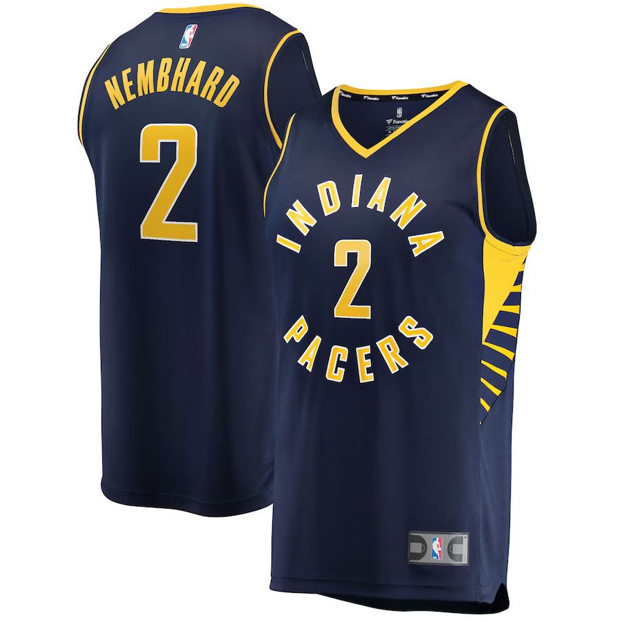 Men Indiana Pacers #2 Andrew Nembhard Fanatics Branded Navy Fast Break Replica NBA Jersey